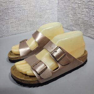 Birkenstock Arizona Women's Size 5 N Rose Gold Birko Flor Double Strap Sandals